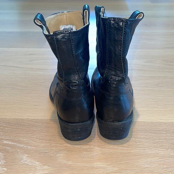 Frye Carson Tab Leather Short Boot Bootie Black 7.5 - Picture 3 of 9